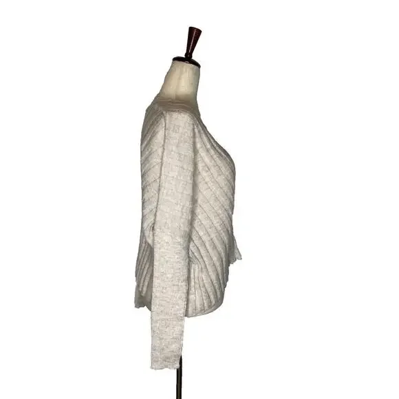 Anthropologie Pilcro V Neck Boxy Rib Sweater Long Sleeve Ivory Boho Size S NWT - Picture 7 of 9